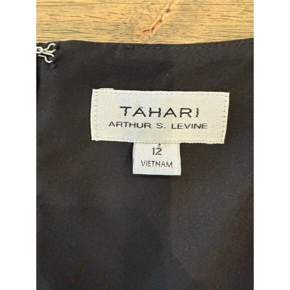 Women's Tahari ASL Tuxedo Wide-Leg Jumpsuit | Black | Size 12 - Picture 4 of 16